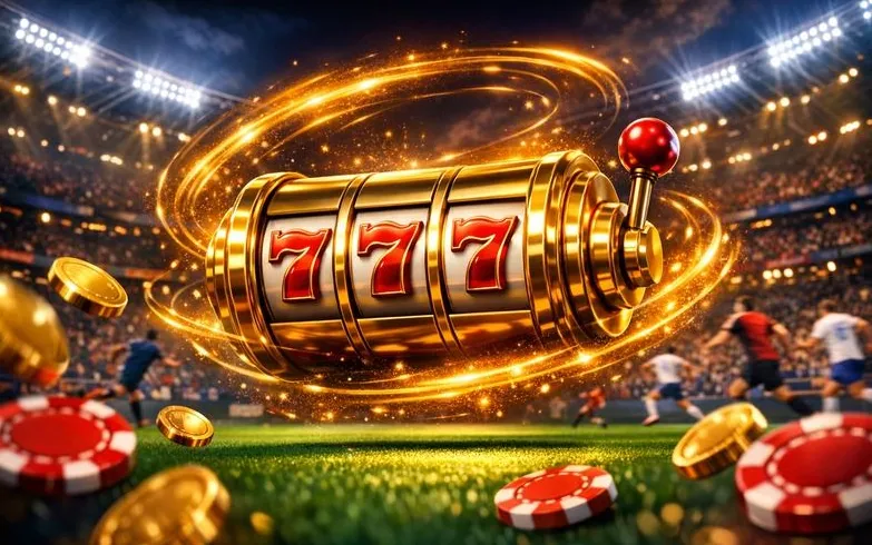 Stellare Casino homepage con slot 777 e atmosfera da stadio